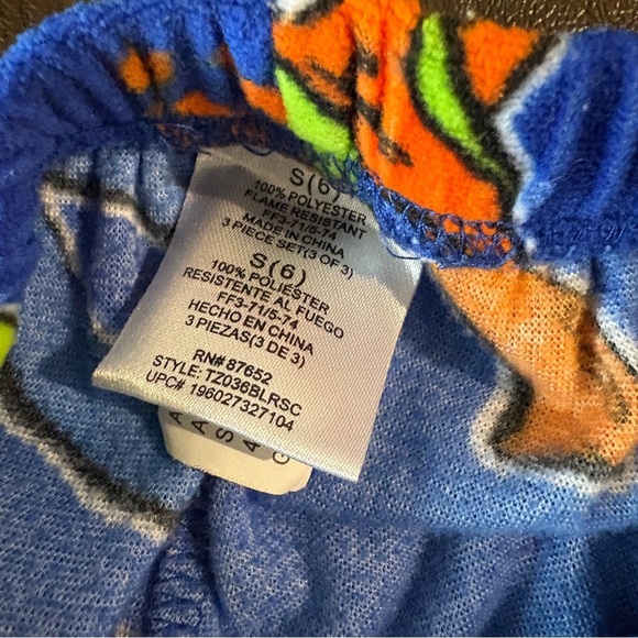 Nickelodeon Blue TMNT Mutant Mayhem Fleece PJ Pajama Set -Size 6 - Picture 8 of 11